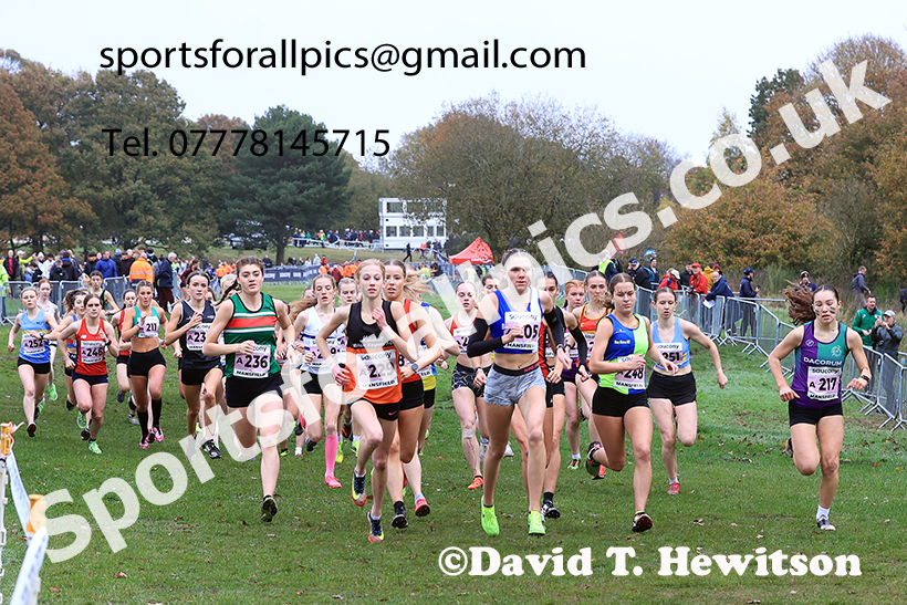 Junior Womens 2024 National Cross Country Relays, Berry Hill Park, Mansfield.   Photo: David T. Hewitson/Sports for All Pics